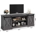70-Inch Farmhouse TV Stand with Cross Barn Doors, Entertainment Center for Living Room