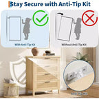 Cassettiera scanalata per camera da letto, cassettiera alta 35,4'' con 4 cassetti portaoggetti, moderno armadio organizzatore di abiti in legno per soggiorno, camera da letto, ingresso
