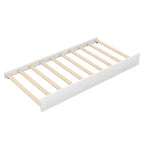 Twin Size Wood House Bed with Trundle, White