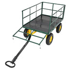 1400 Lbs Steel Garden Cart Heavy Duty 2-in-1 Yard Wagon with Removable Mesh Sides 13 All Terrain Tires & 180 Handle