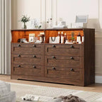 Holzkommode, 55 breit, 6 Schubladen, perfekt zur Organisation von Schlafzimmer, Wohnzimmer, Kleiderschrank und Flur