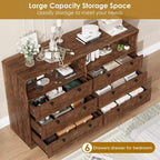 Holzkommode, 55 breit, 6 Schubladen, perfekt zur Organisation von Schlafzimmer, Wohnzimmer, Kleiderschrank und Flur