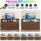Holzkommode, 55 breit, 6 Schubladen, perfekt zur Organisation von Schlafzimmer, Wohnzimmer, Kleiderschrank und Flur