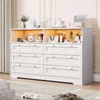 Holzkommode, 55 breit, 6 Schubladen, perfekt zur Organisation von Schlafzimmer, Wohnzimmer, Kleiderschrank und Flur