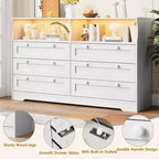 Holzkommode, 55 breit, 6 Schubladen, perfekt zur Organisation von Schlafzimmer, Wohnzimmer, Kleiderschrank und Flur