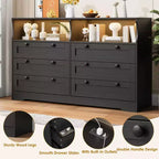 Holzkommode, 55 breit, 6 Schubladen, perfekt zur Organisation von Schlafzimmer, Wohnzimmer, Kleiderschrank und Flur