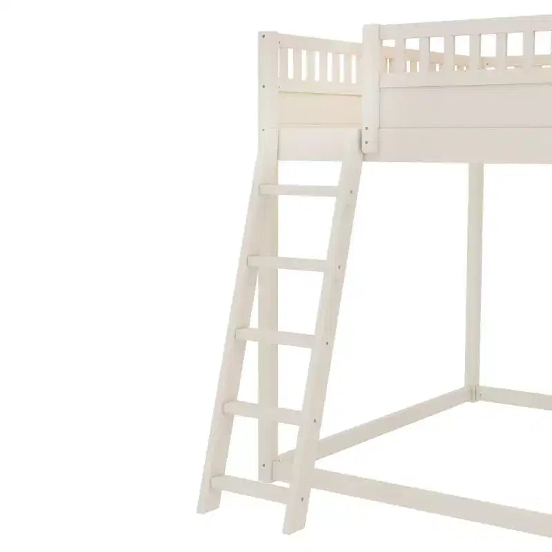 Loft Bed with Upholstered Headboard and Storage Shelves,Solid Wood Loft Bed Frame with Ladder and Slide for Kids