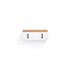 23.6 Maple+White Floating Shelf C invisible-bracket wood wall mount, perfect bathroom/bedroom/kitchen dcor or book/plant display, easy install.